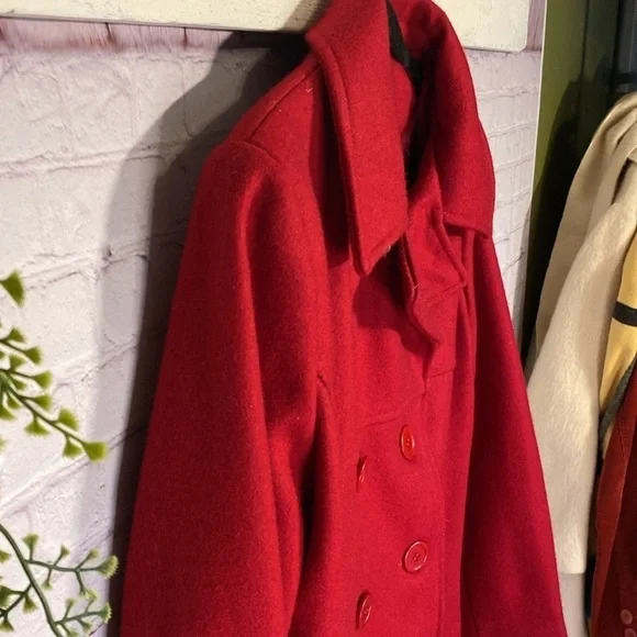 Cache Creek Vintage Wool Double Breasted Classic Christmas Winter Pea Coat Sz L - Picture 8 of 15